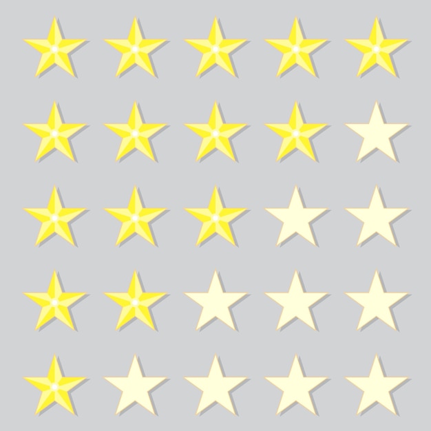 Rang gouden sterren Beoordeling en rangschikking pictogram Vectorillustratie