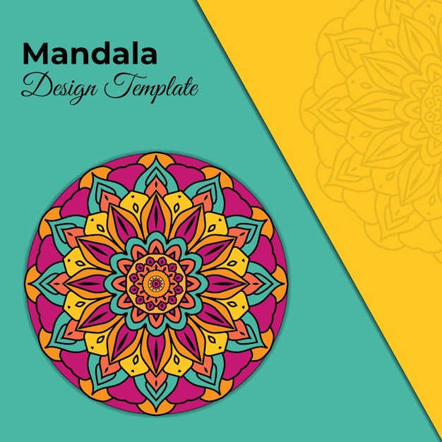 Rangoli 스타일의 우아한 다채로운 만다라 디자인 템플릿