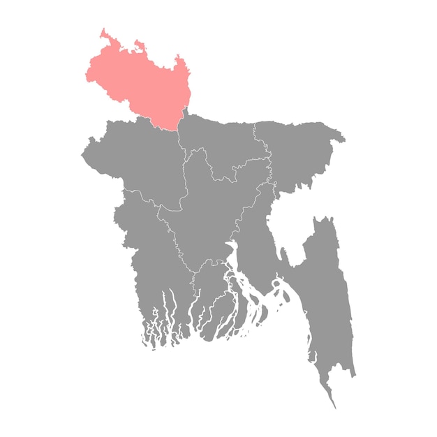 バングラデシュのランプル地区地図行政区