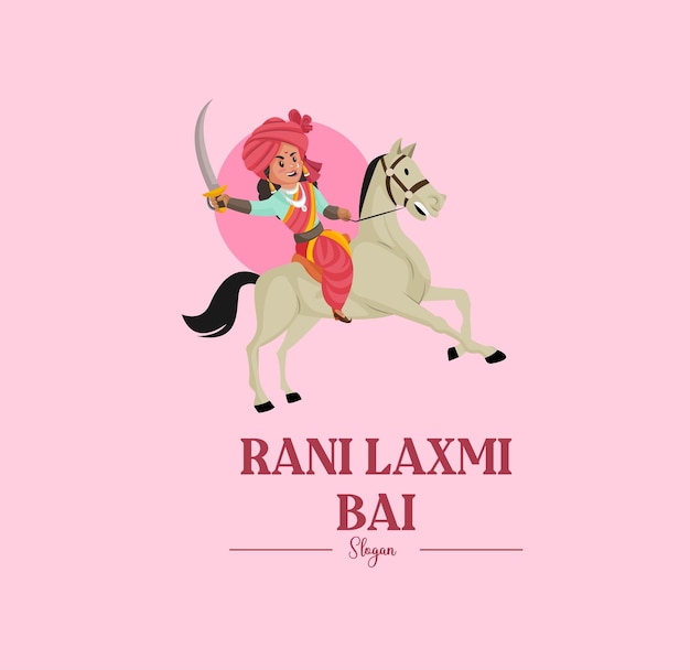 Rani laxmi bai vector mascot logo template