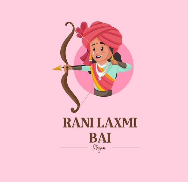 Modello di logo della mascotte vettoriale di rani laxmi bai