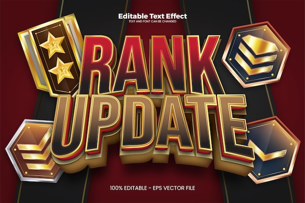 Rank update editable text effect in modern trend style