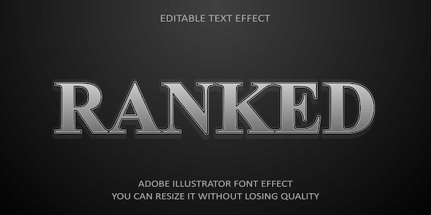 Vector ranked text font effect