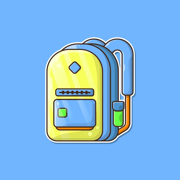 ransel backpac cartoon vector illustration