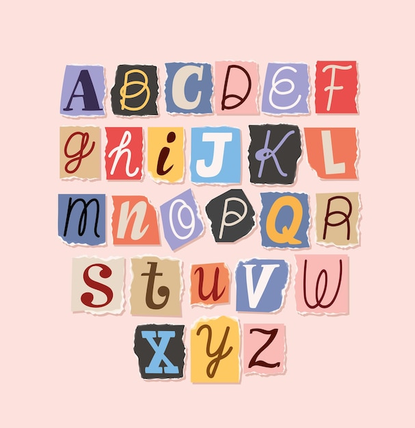 Ransom note alphabet font design