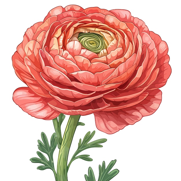 Vector ranunculus flowers