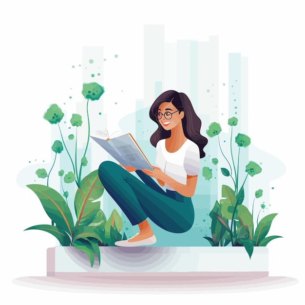 Rapid growth concept with young woman using a tablet