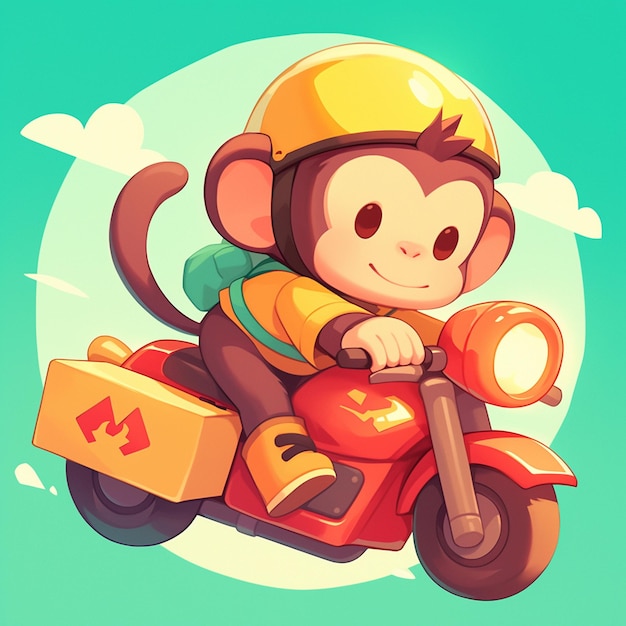 A rapid monkey delivery cartoon style