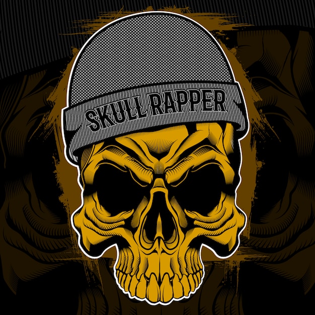 Vector rapper skull t-shirt design