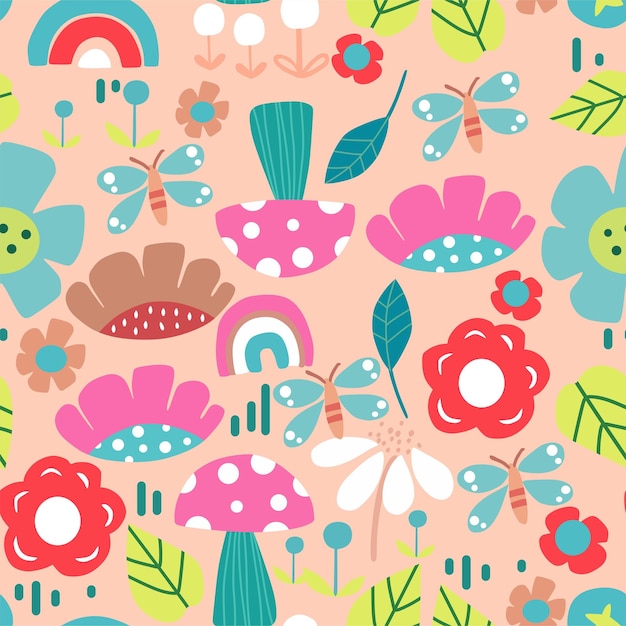 Vector rapport childrens delicate flowers