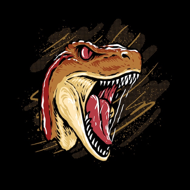 Raptor head art  illustration
