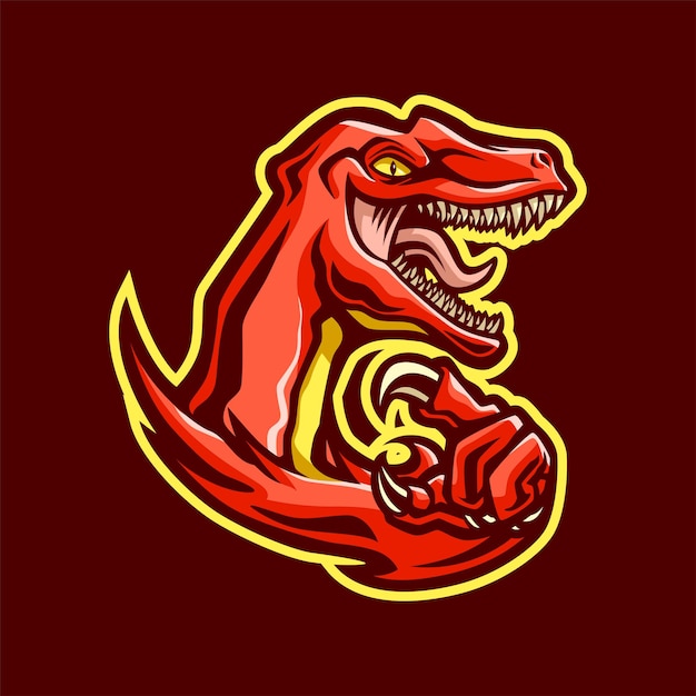 Raptor head vector cartoon illustration