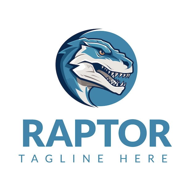 Raptor hoofd minimalistische logo ontwerp vector