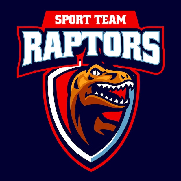 Raptor hoofd Sport embleemontwerp badge