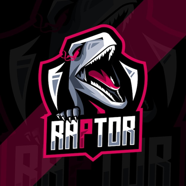 Raptor mascot logo esport design template