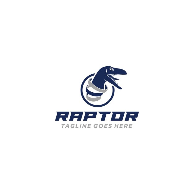 Disegno del segno del logo raptor e acciaio