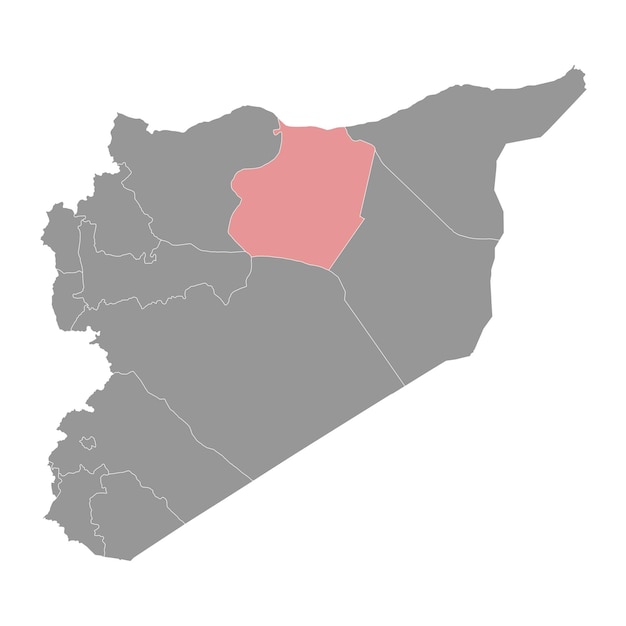 Raqqa Governorate map administrative division of Syria Vector illustration