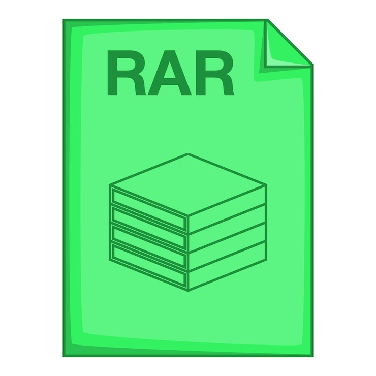 Vector rar file icon cartoon illustration of rar file vector icon for web