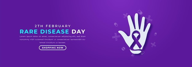 Rare disease day paper cut stijl vector design illustratie voor achtergrond poster banner reclame