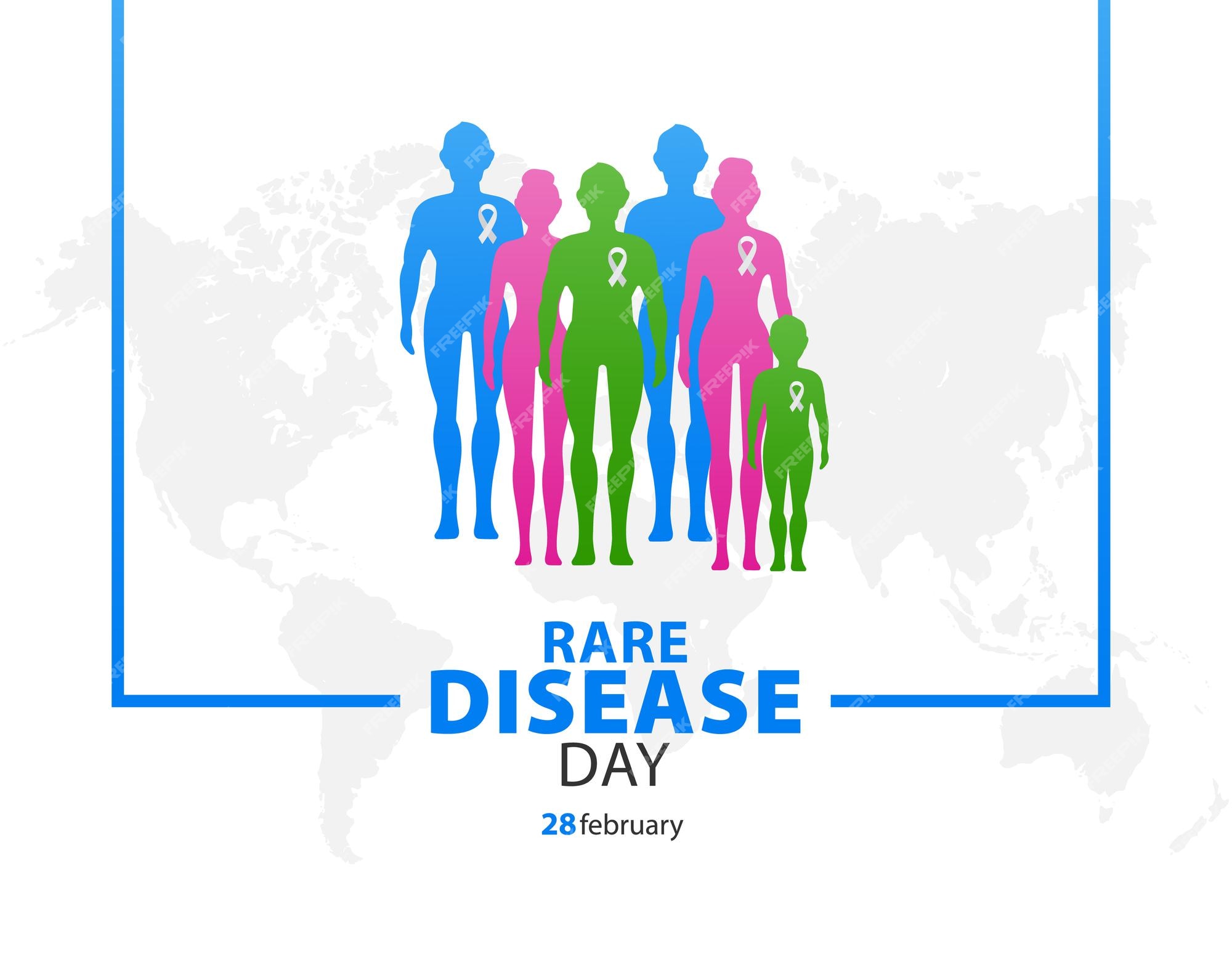 Premium Vector | Rare disease day poster or banner background group of  people with rare diseases