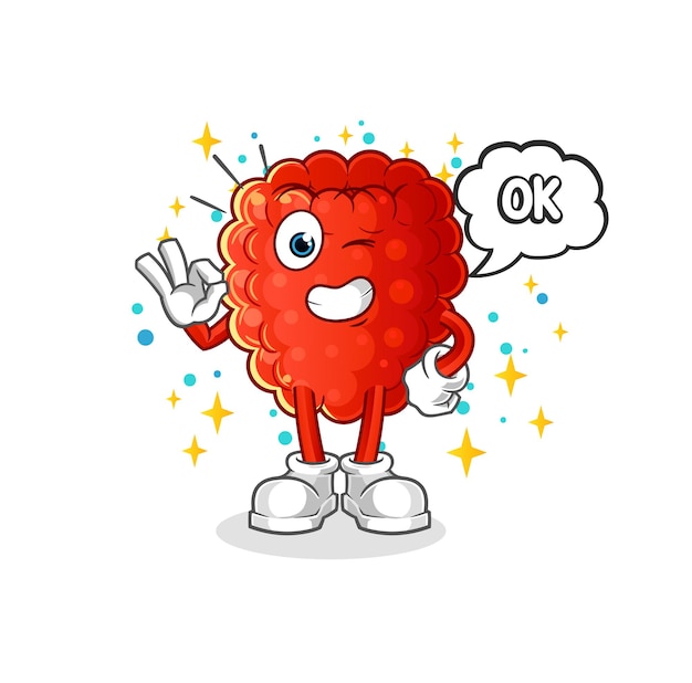 Raspberry agree mascot. cartoon vector