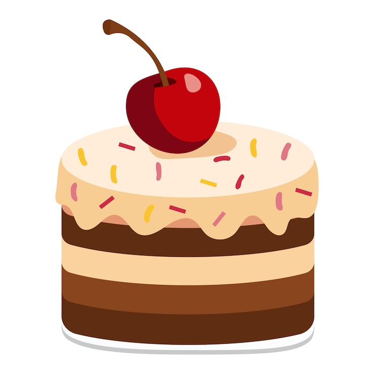 Vector raspberry cake sweet dessert layered fruit cake vector illustration isolated on white background