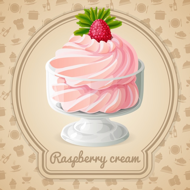 Raspberry cream illustration