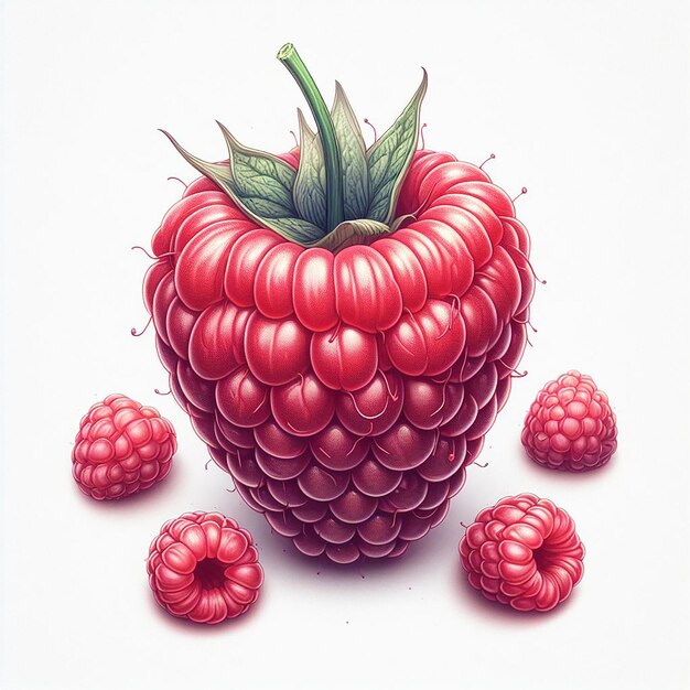 Raspberry fruit illustrazione vettoriale immagine carta da parati icona avatar emoji