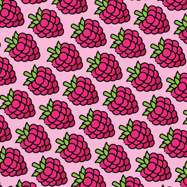 Vector raspberry pattern design or background