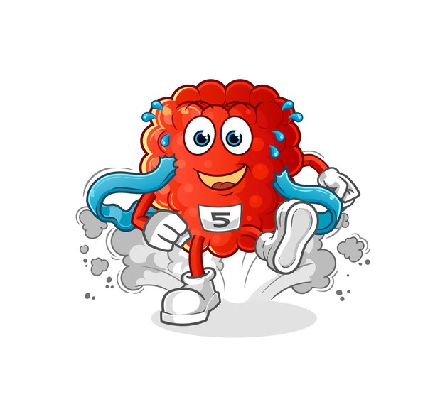 Raspberry runner karakter. cartoon mascotte vector