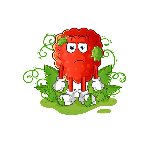 Raspberry waiting too long mascot. cartoon vector