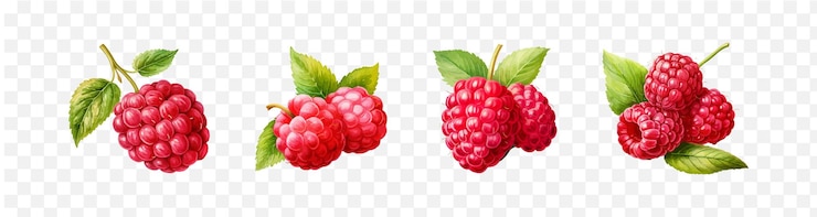 Vector raspberry watercolor graphic transparent isolated