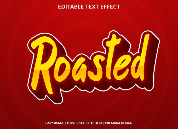 Rasted text effect editable template premium vector