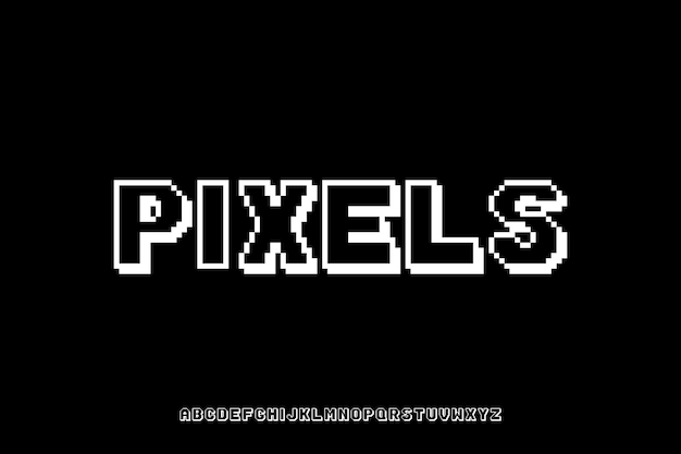 Raster pixels Creatieve vector aangepaste alfabet lettertype ontwerp