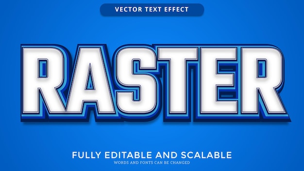 Raster text effect editable eps file