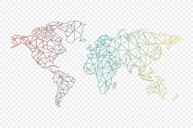 Raster wereldkaart op witte achtergrond vector