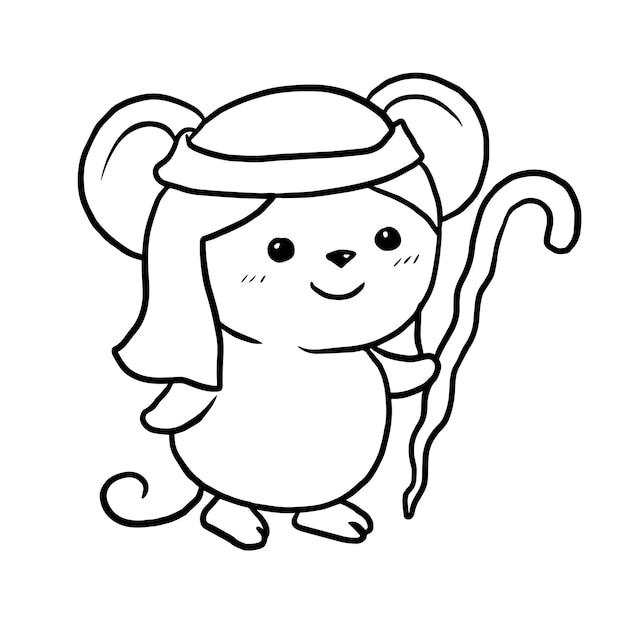 rat animal cartoon doodle kawaii anime cute coloring page