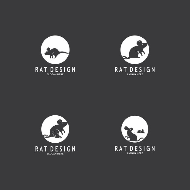 Rat Black Silhouette Logo Vector Illustration