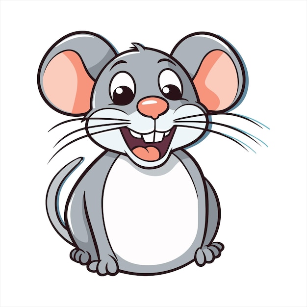 Крыса милый забавный мультяшный каваи клипарт красочная акварель животное животное наклейка иллюстрация