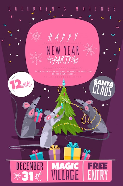 Rat dier symbool nieuwjaar tekens poster