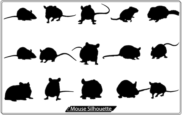 Rat en muis collectie vector silhouet