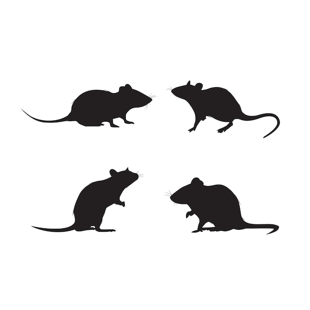 Rat en muis vector silhouet