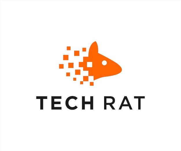 Vector rat head logo or digital logo