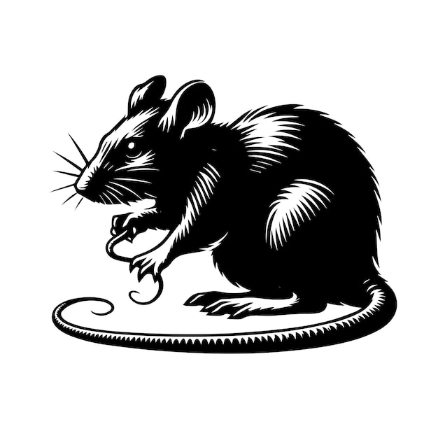 Vector rat silhouette isolated on white background