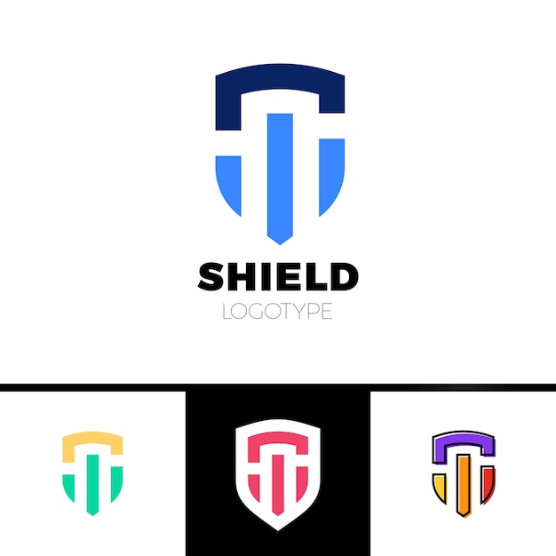 Шаблон безопасного шаблона логотипа shield shield