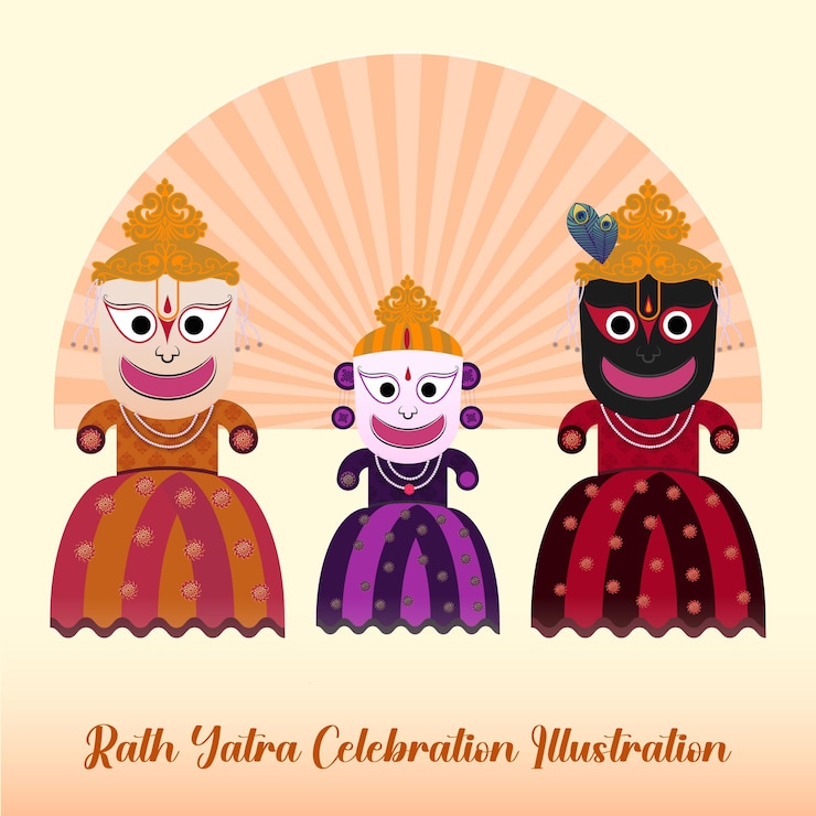 वेक्टर rath yatra celebration illustration with jagannath