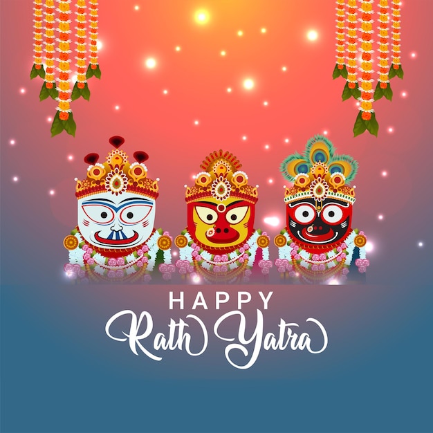 Rath yatra of lord jagannath balabhadra and subhadra festival celebration background