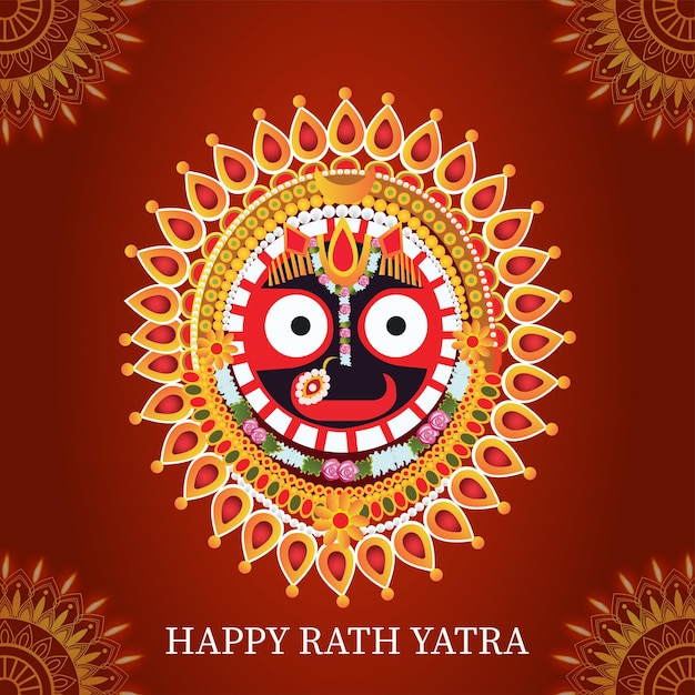 Vector rath yatra van heer jagannath balabhadra en subhadra festivalviering
