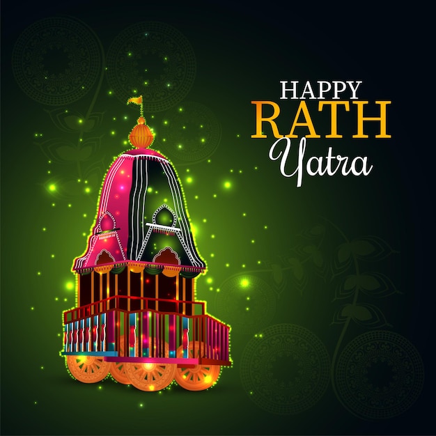 Rath yatra con lord jagannath balabhadra e subhadra illustrazione vettoriale