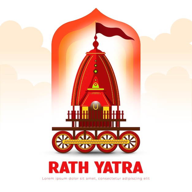 Ratha Yatra van Lord Jagannath Balabhadra en Subhadra op Chariot